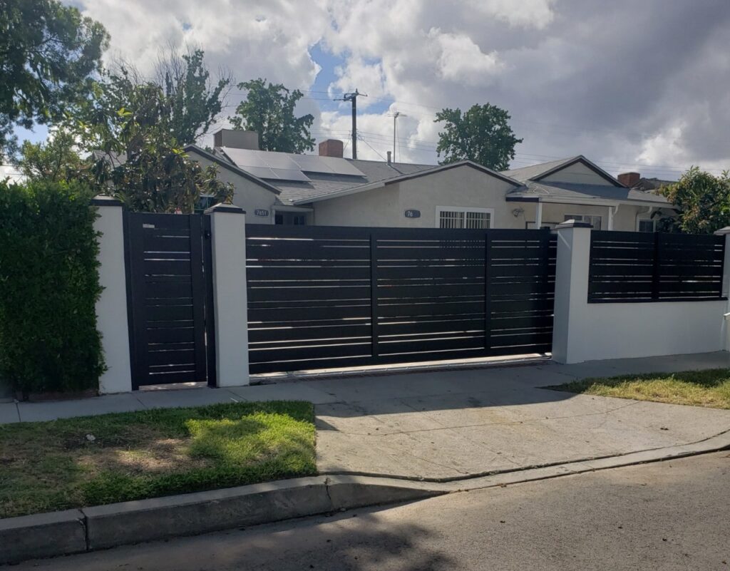 Black Combo Slat Sliding Gate